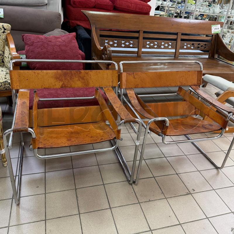 POLTRONE COPPIA PELLE CROMO | Mercatino dell'Usato Roma montemario 1