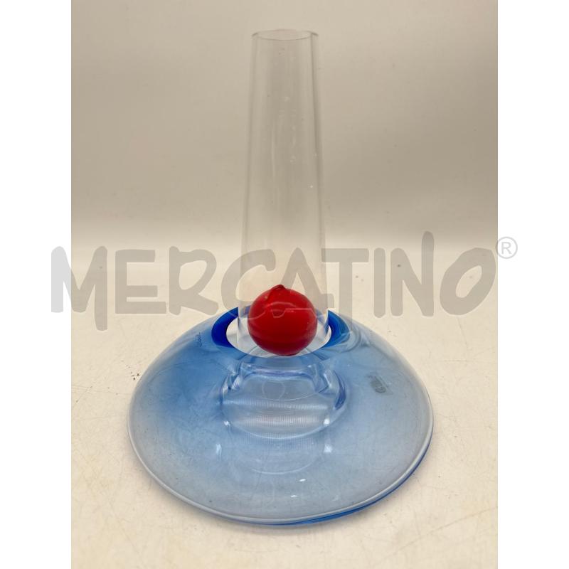 PORTA CANDELA CENEDESE MURANO BASE BLU TONDA | Mercatino dell'Usato Roma montemario 1