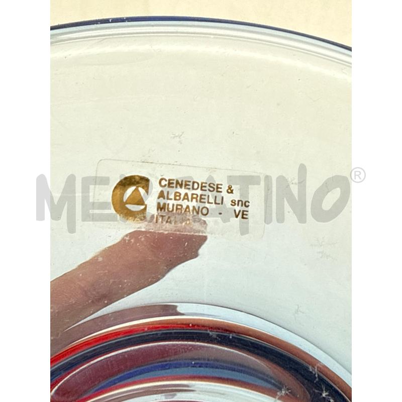 PORTA CANDELA CENEDESE MURANO BASE BLU TONDA | Mercatino dell'Usato Roma montemario 2
