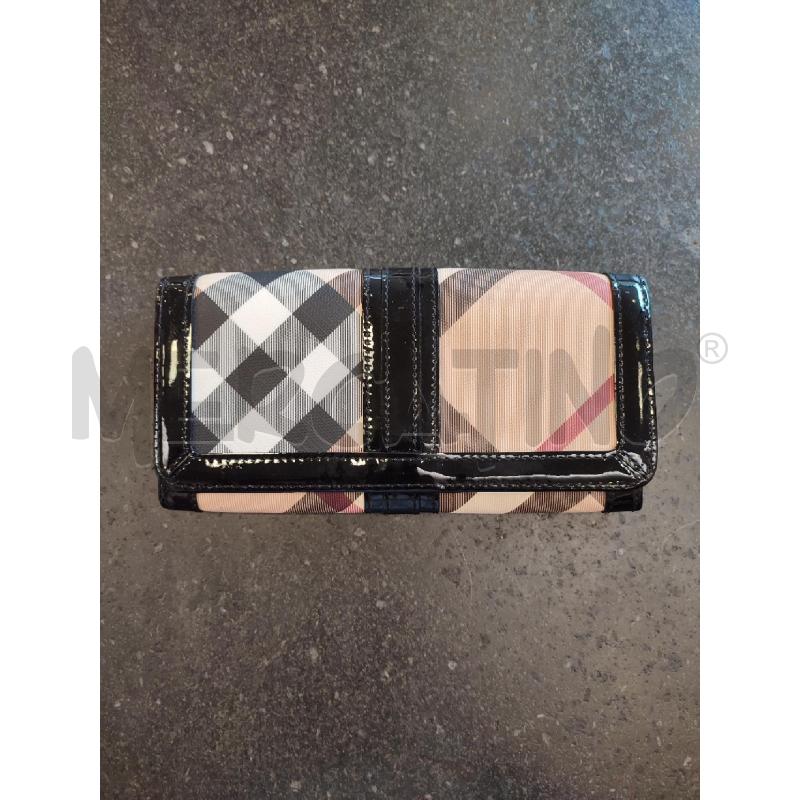 PORTA FOGLIO BEIGE BURBERRY NERO LUCIDO | Mercatino dell'Usato Roma montemario 1