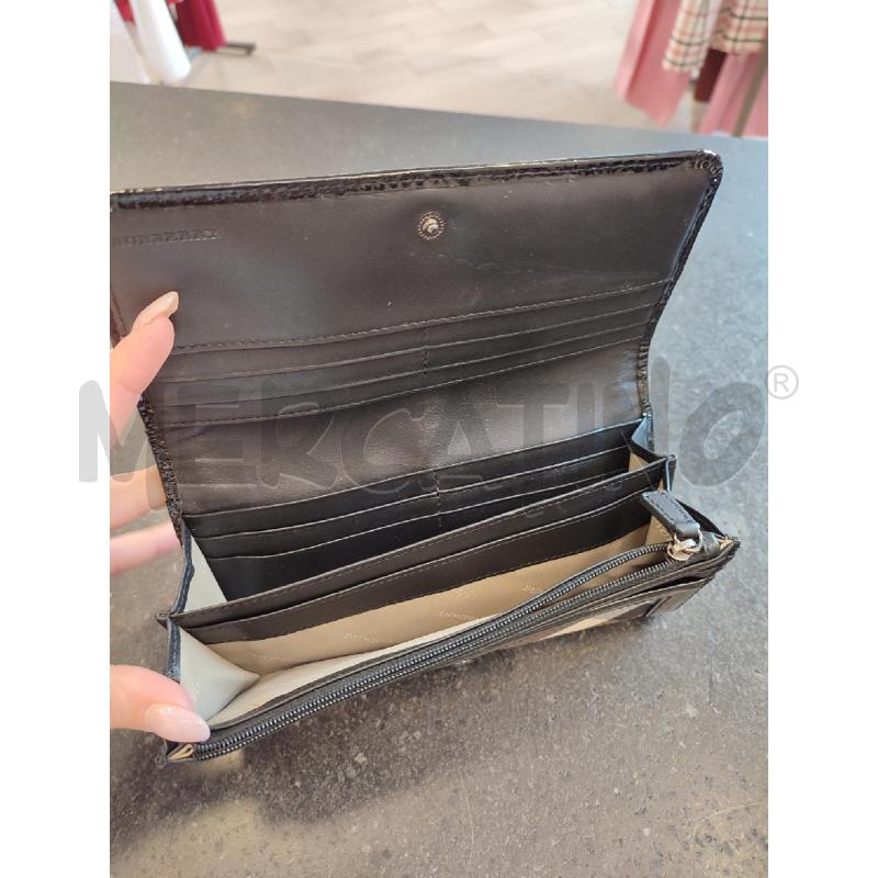 PORTA FOGLIO BEIGE BURBERRY NERO LUCIDO | Mercatino dell'Usato Roma montemario 2