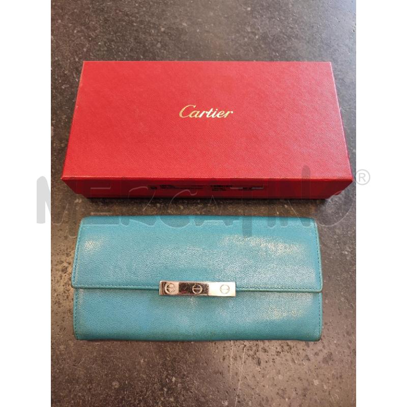 PORTA FOGLIO CELESTE CARTIER DA RIV | Mercatino dell'Usato Roma montemario 1