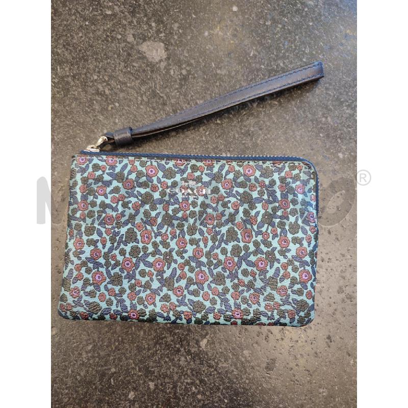 PORTA FOGLIO CELESTE COACH FIORI  | Mercatino dell'Usato Roma montemario 1