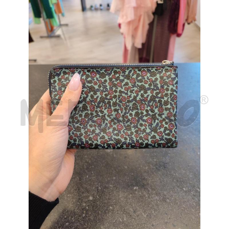 PORTA FOGLIO CELESTE COACH FIORI  | Mercatino dell'Usato Roma montemario 2