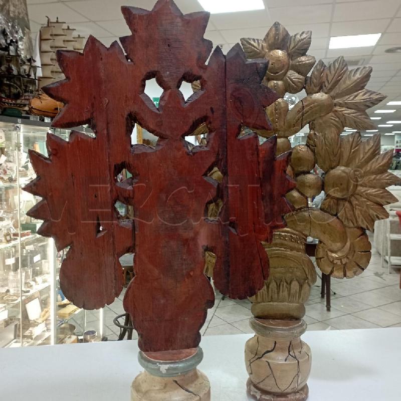 PORTA PALME LEGNO DORATE COPPIA | Mercatino dell'Usato Roma montemario 4