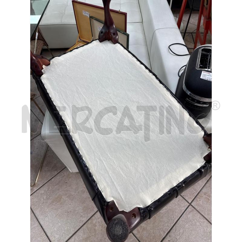 POUF CHESTERFIELD QUEEN ANNE PELLE BORDEAUX | Mercatino dell'Usato Roma montemario 5