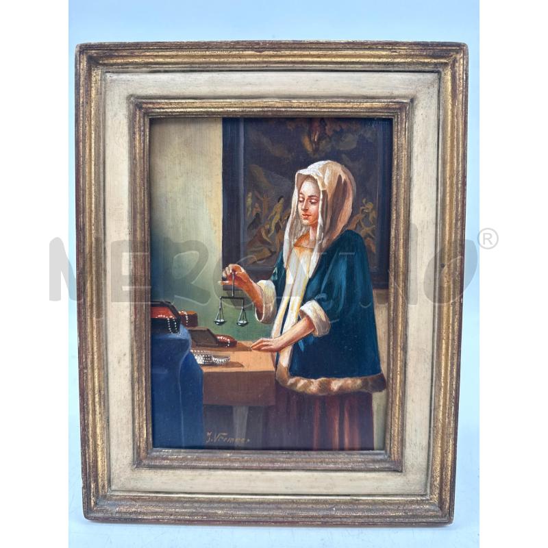 QUADRETTO DONNA ATTR. VERMEER | Mercatino dell'Usato Roma montemario 4