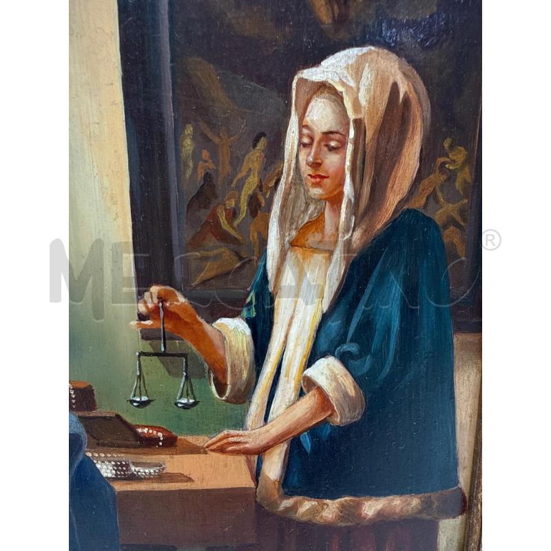 QUADRETTO DONNA ATTR. VERMEER | Mercatino dell'Usato Roma montemario 5
