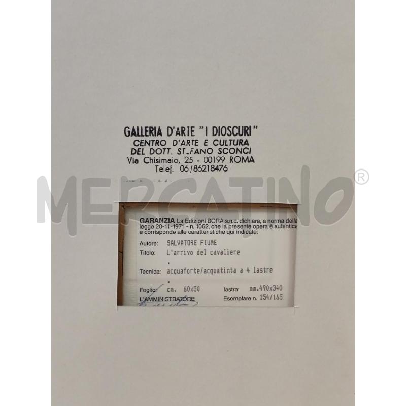 QUADRO ACQUAFORTE FIUME CAVALIERE | Mercatino dell'Usato Roma montemario 5