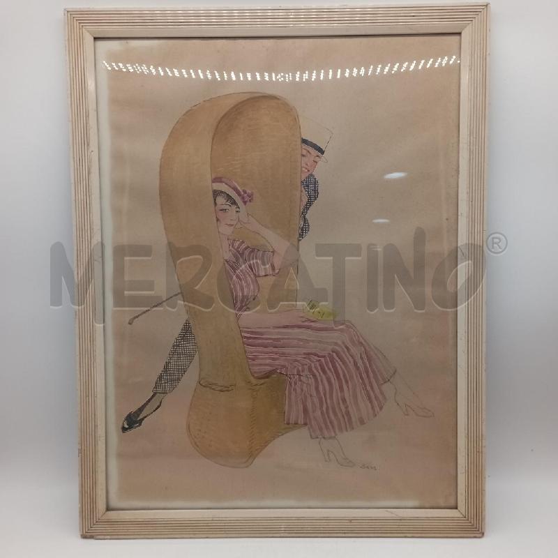 QUADRO ACQUERELLO A FIRMA SAM | Mercatino dell'Usato Roma montemario 1