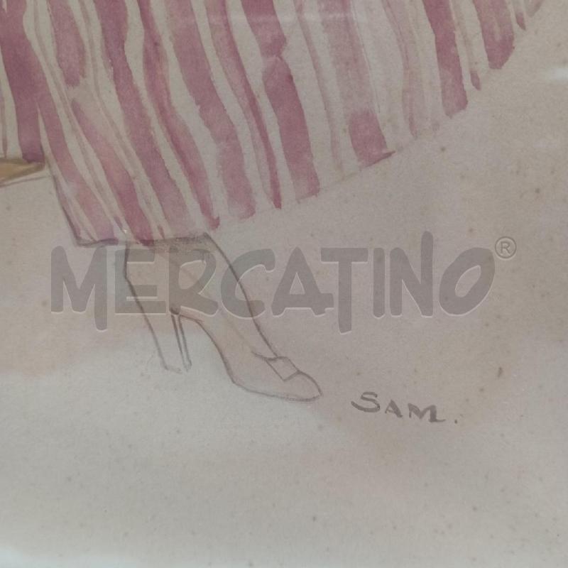 QUADRO ACQUERELLO A FIRMA SAM | Mercatino dell'Usato Roma montemario 2