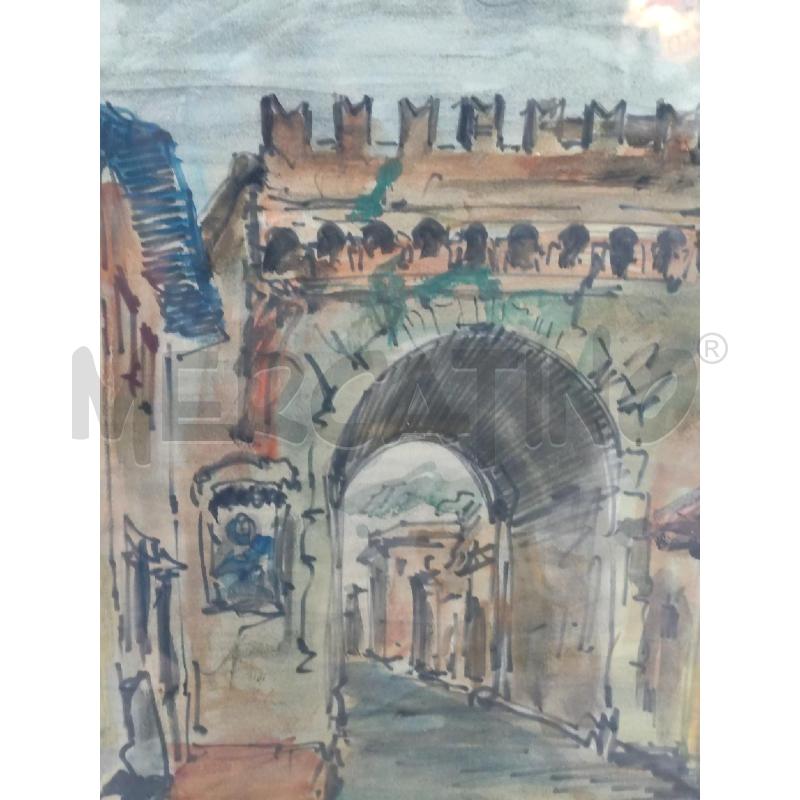 QUADRO ACQUERELLO PORTA SETTIMIANA | Mercatino dell'Usato Roma montemario 2