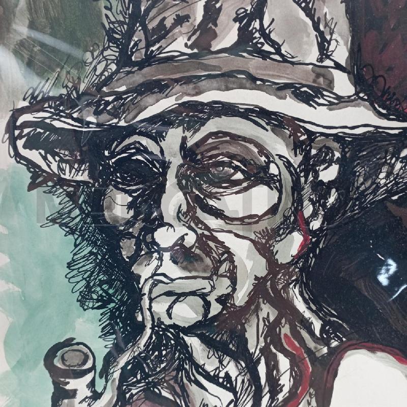 QUADRO ACUQARELLO ATTRIB. GUTTUSO | Mercatino dell'Usato Roma montemario 5