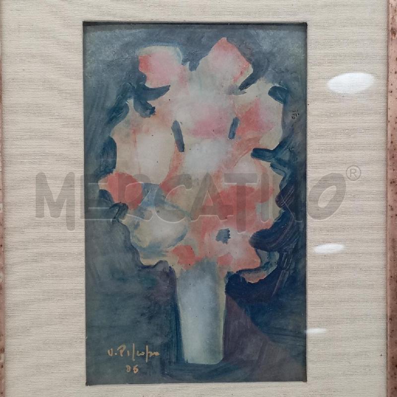 QUADRO ATTRIB. VITTORIO PISCOPO VASO FIORI | Mercatino dell'Usato Roma montemario 4