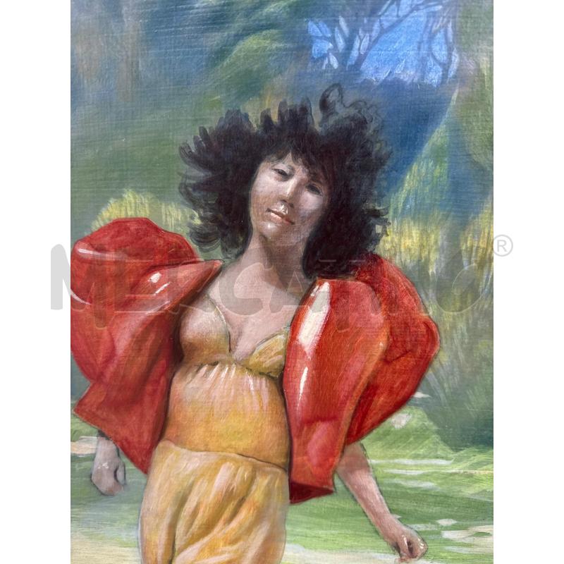 QUADRO DONNA VESTE ROSSA BOSCO | Mercatino dell'Usato Roma montemario 2