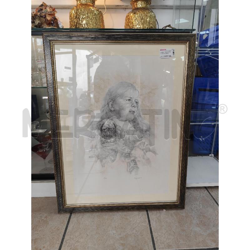 QUADRO LITO 27/130 VESPIGNANI BAMBINA CANE | Mercatino dell'Usato Roma montemario 1