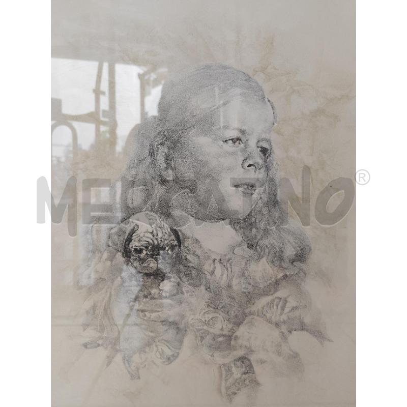 QUADRO LITO 27/130 VESPIGNANI BAMBINA CANE | Mercatino dell'Usato Roma montemario 2