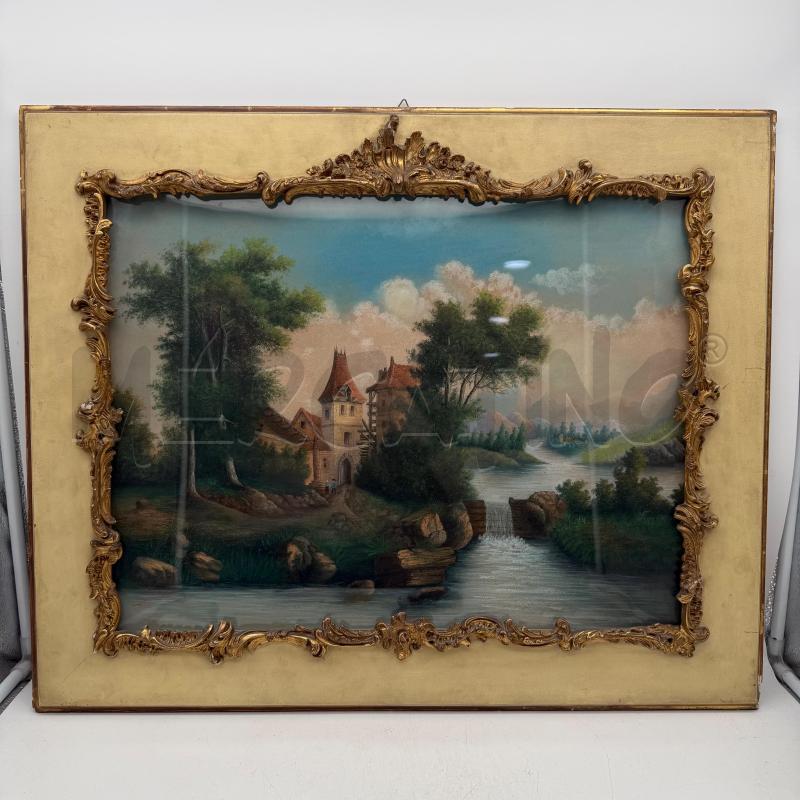 QUADRO LORIN CASTELLO CON CASCATA | Mercatino dell'Usato Roma montemario 1
