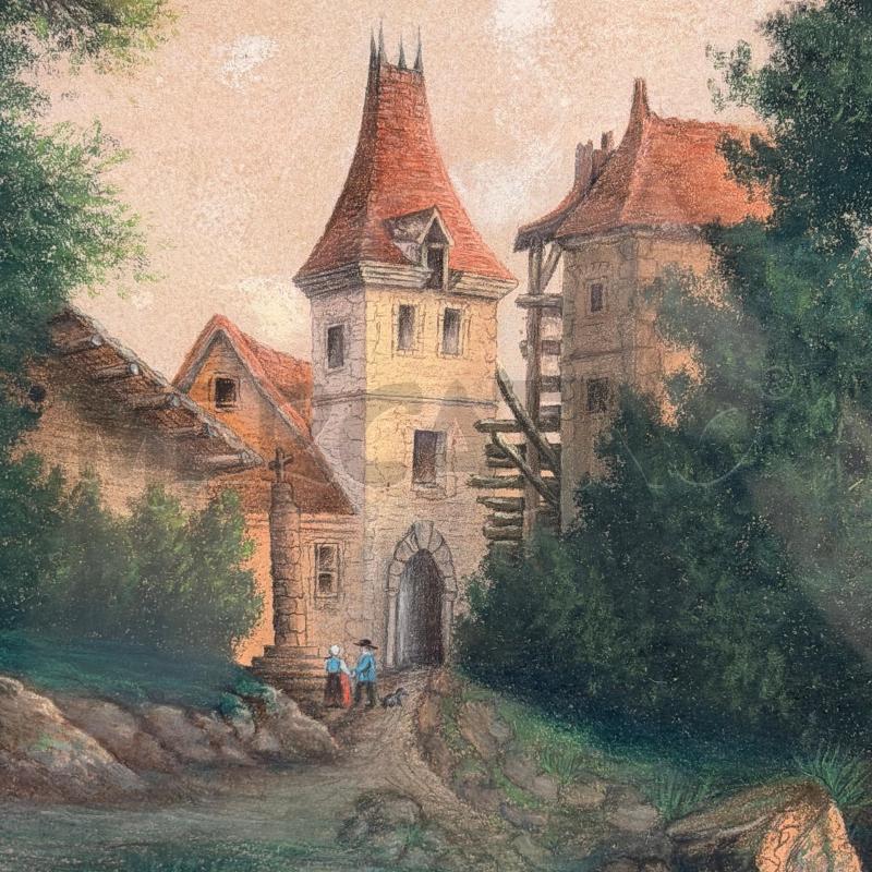 QUADRO LORIN CASTELLO CON CASCATA | Mercatino dell'Usato Roma montemario 2