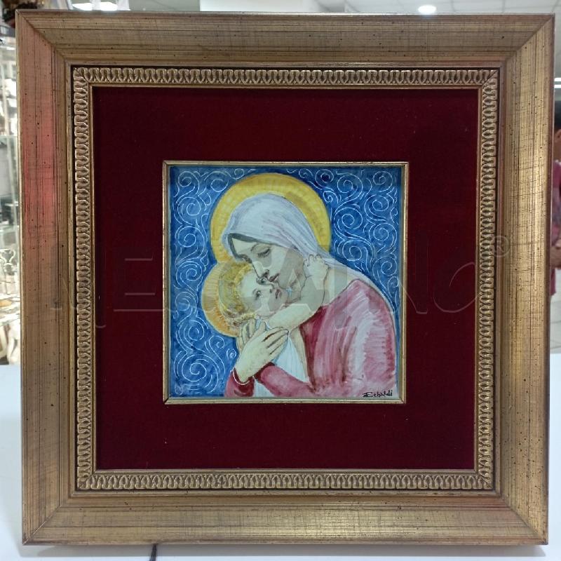 QUADRO MAIOLICA TEBALDI MADONNA CON BAMBINO | Mercatino dell'Usato Roma montemario 1