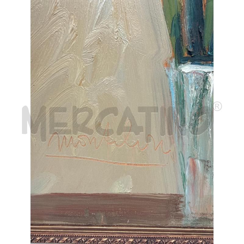 QUADRO OLIO SU LEGNO VASO CON FIORI | Mercatino dell'Usato Roma montemario 2