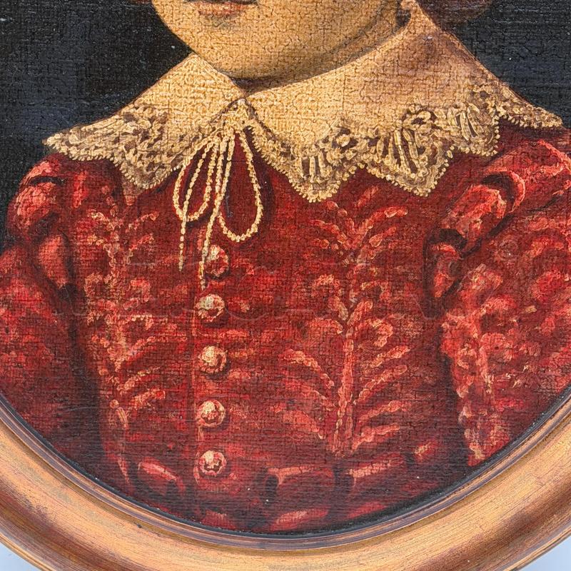 QUADRO OVALE FANCIULLO VESTE ROSSA | Mercatino dell'Usato Roma montemario 4