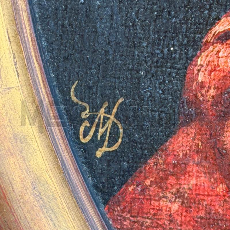 QUADRO OVALE FANCIULLO VESTE ROSSA | Mercatino dell'Usato Roma montemario 5