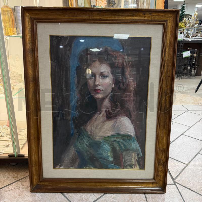 QUADRO RITRATTO DI DONNA IN VERDE | Mercatino dell'Usato Roma montemario 1