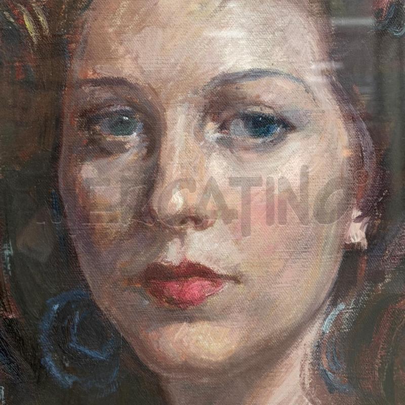 QUADRO RITRATTO DI DONNA IN VERDE | Mercatino dell'Usato Roma montemario 2