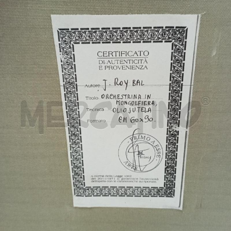 QUADRO ROYBALBANDA SU MONGOLFIERA | Mercatino dell'Usato Roma montemario 3