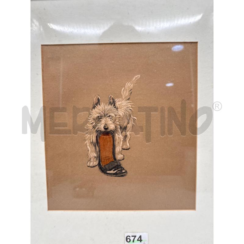 QUADRO TECNICA MISTA CECIL ALDIN CANE CON SCARPA | Mercatino dell'Usato Roma montemario 2
