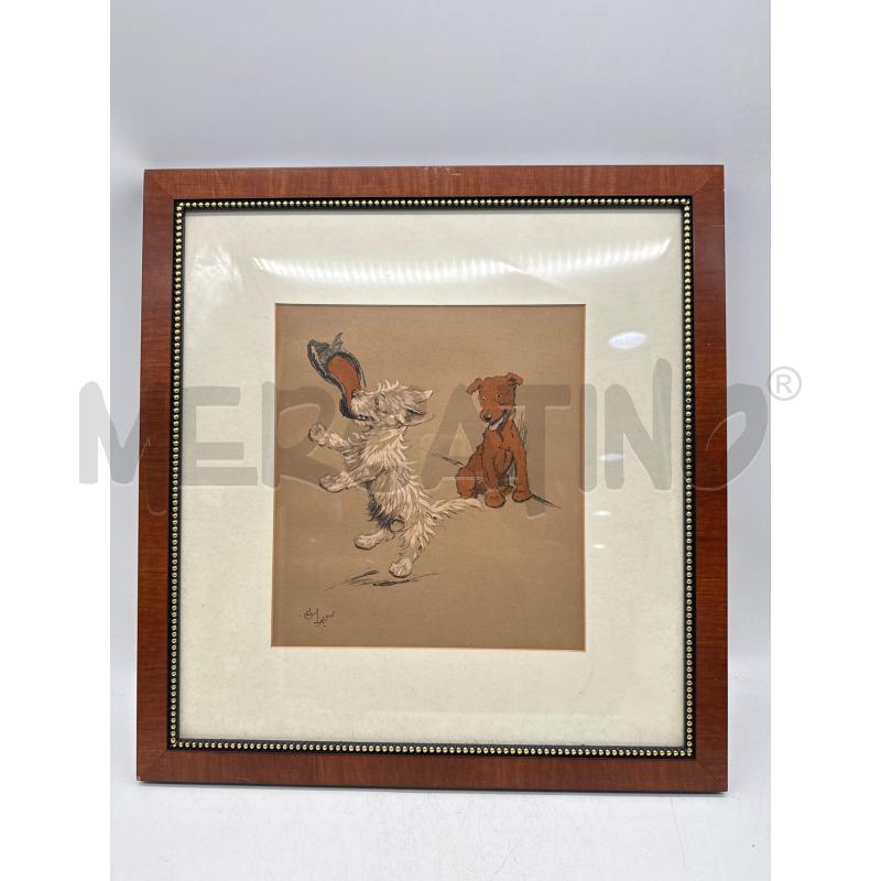 QUADRO TECNICA MISTA CECIL ALDIN CANI CHE GIOCANO | Mercatino dell'Usato Roma montemario 1