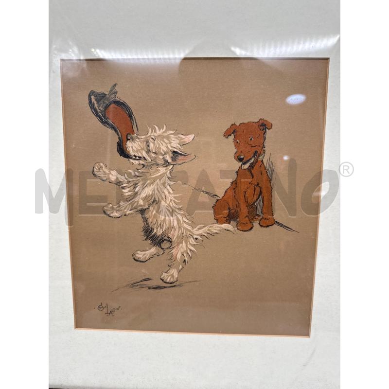QUADRO TECNICA MISTA CECIL ALDIN CANI CHE GIOCANO | Mercatino dell'Usato Roma montemario 2
