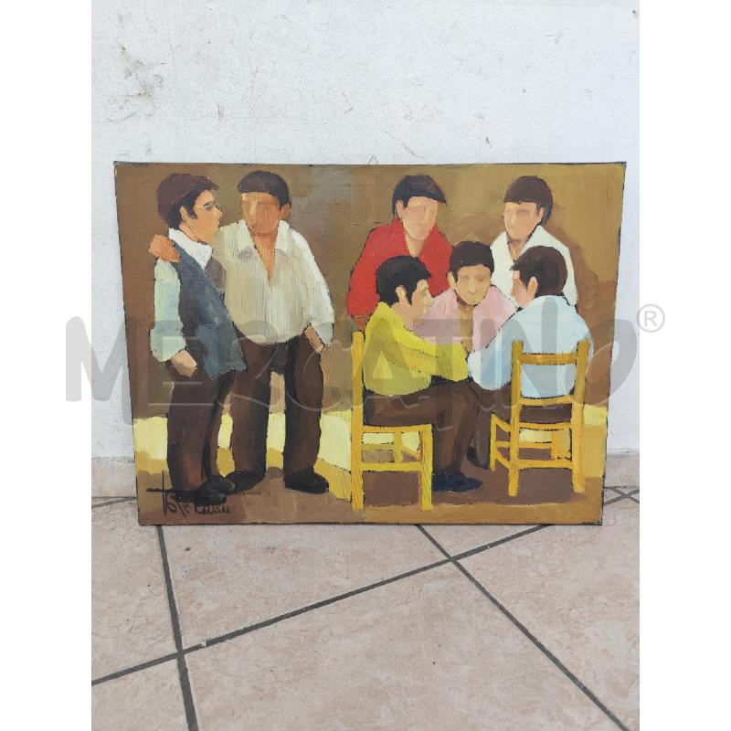 QUADRO TELA ATTRIB. TORE CANU 7 UOMINI | Mercatino dell'Usato Roma montemario 1