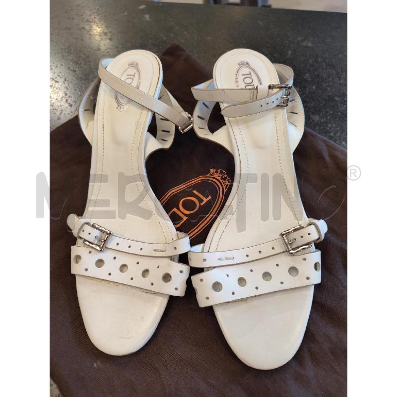 SANDALI DONNA BIANCHI TOD'S | Mercatino dell'Usato Roma montemario 1