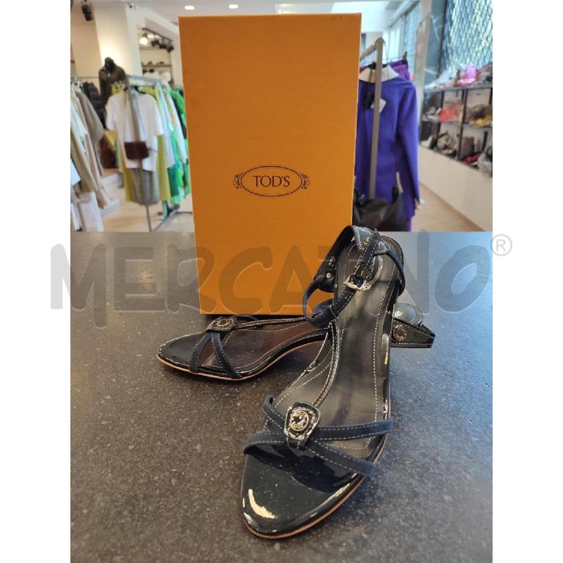 SANDALI DONNA BLU TOD'S TACCHETTO | Mercatino dell'Usato Roma montemario 1