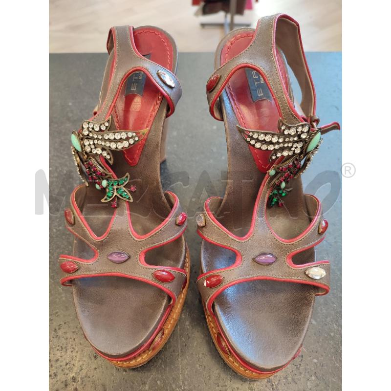 SANDALI DONNA MARRONE ROSSI ETRO | Mercatino dell'Usato Roma montemario 5