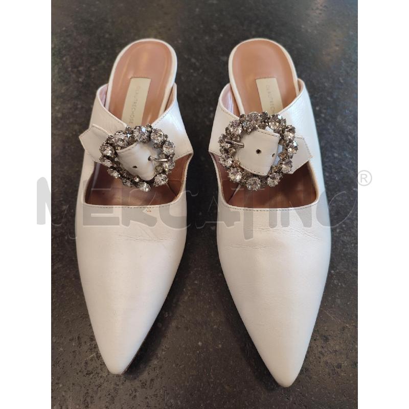 SCARPE DONNA BIANCHE OL'OUTRE CHOSE FIBBIA STRASS | Mercatino dell'Usato Roma montemario 1