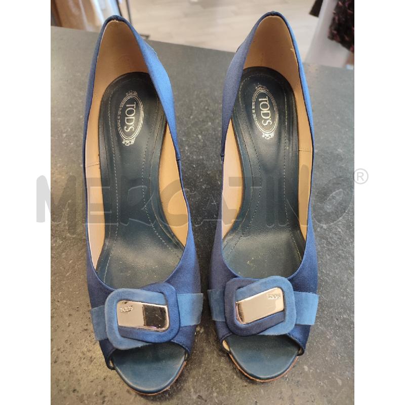SCARPE DONNA BLU FIBBIA MET TOD'S | Mercatino dell'Usato Roma montemario 1