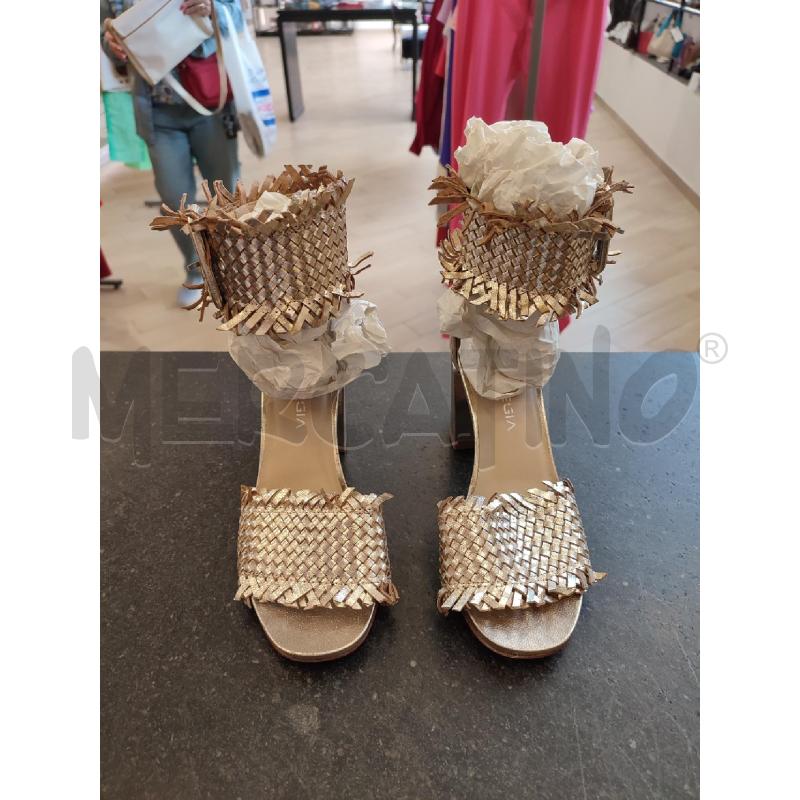 SCARPE DONNA DORATE STRATEGIA INTRECCIATE  | Mercatino dell'Usato Roma montemario 1