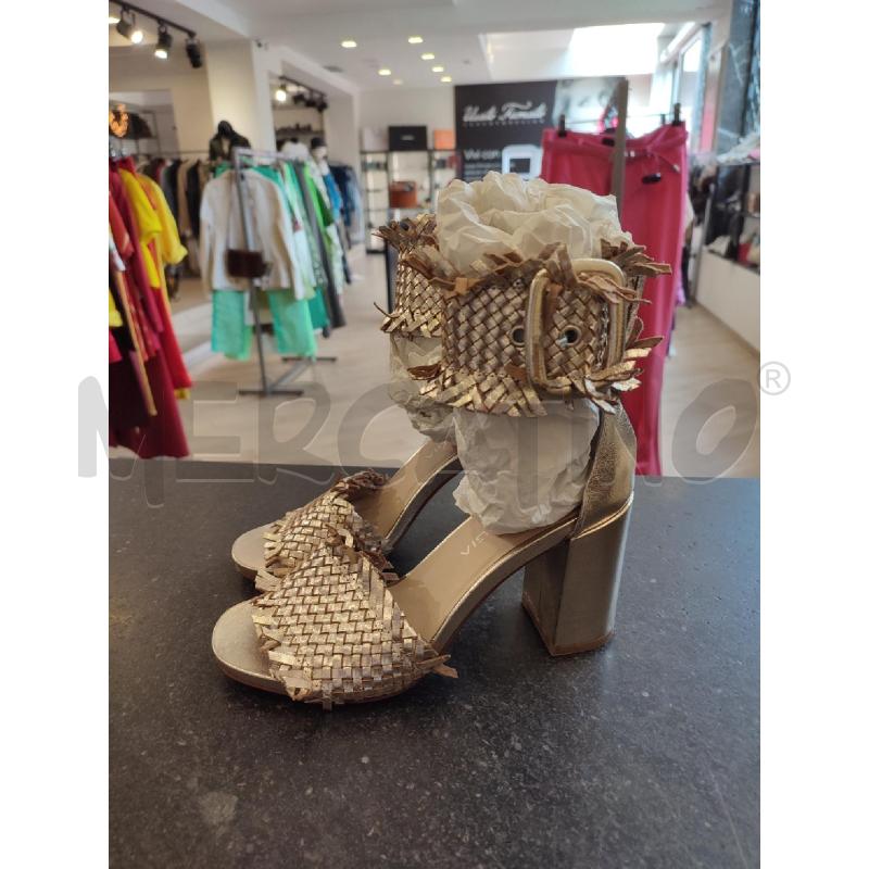 SCARPE DONNA DORATE STRATEGIA INTRECCIATE  | Mercatino dell'Usato Roma montemario 2