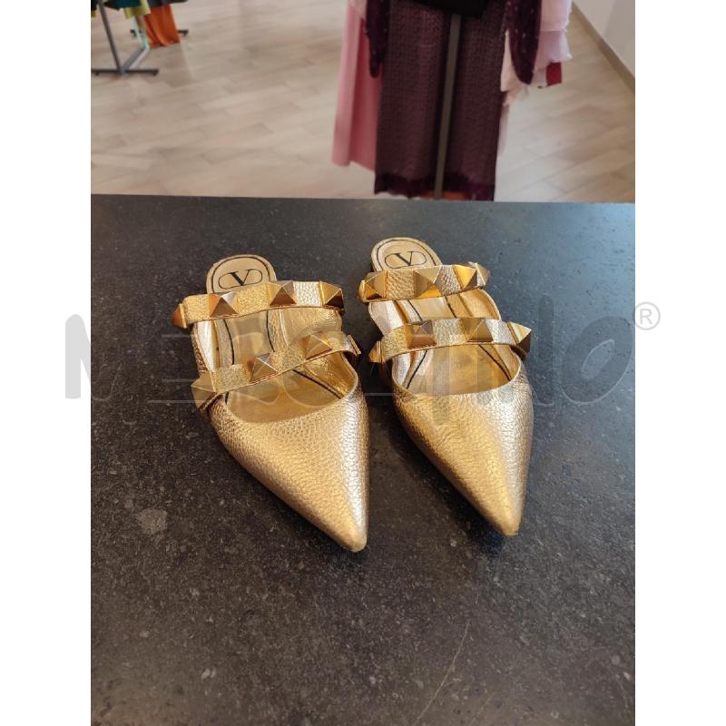 SCARPE DONNA DORATE VALENTINO ROCKSTUD PUNTA | Mercatino dell'Usato Roma montemario 1