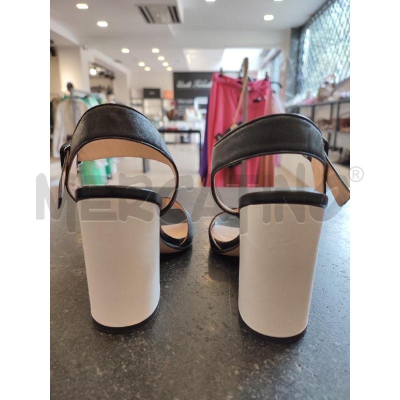 SCARPE DONNA NERE CHIARINI TACCO BIANCO  | Mercatino dell'Usato Roma montemario 3
