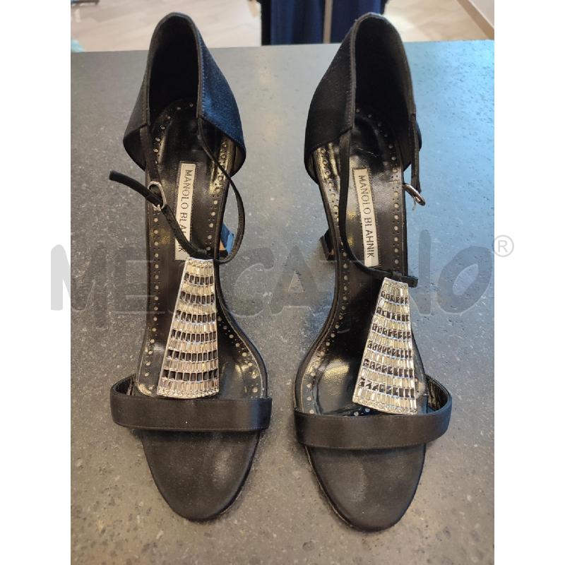 SCARPE DONNA NERE MANOLO BLAHNIK PLACCA METALLICA | Mercatino dell'Usato Roma montemario 2