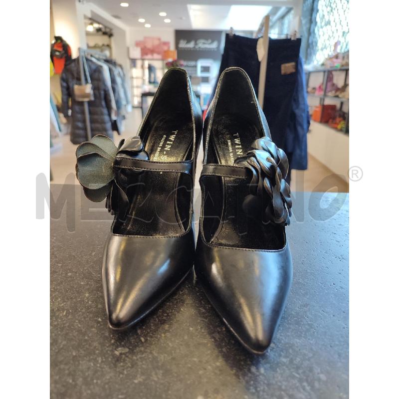 SCARPE DONNA NERE TWINSET FIORE LATO | Mercatino dell'Usato Roma montemario 2