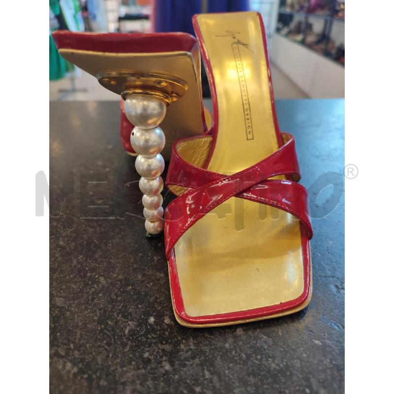 SCARPE DONNA ROSSE GIUSEPPE ZANOTTI TACCO PERLE | Mercatino dell'Usato Roma montemario 2