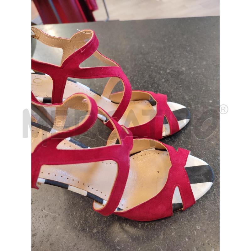 SCARPE DONNA ROSSE ISABELLA LORUSSO TACCO ARGENTATO | Mercatino dell'Usato Roma montemario 4