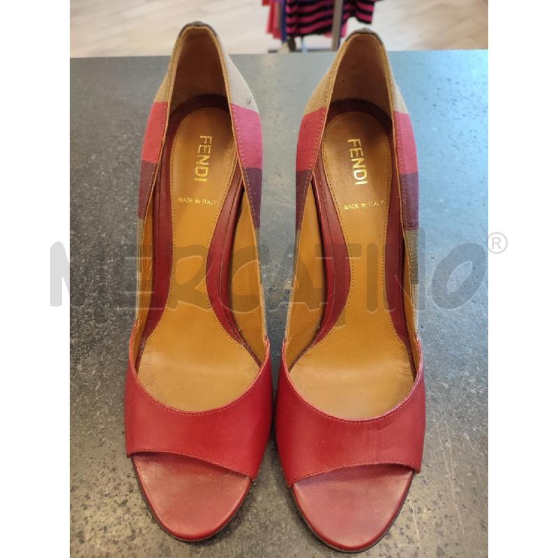 SCARPE DONNA ROSSO RIGHE FENDI | Mercatino dell'Usato Roma montemario 1