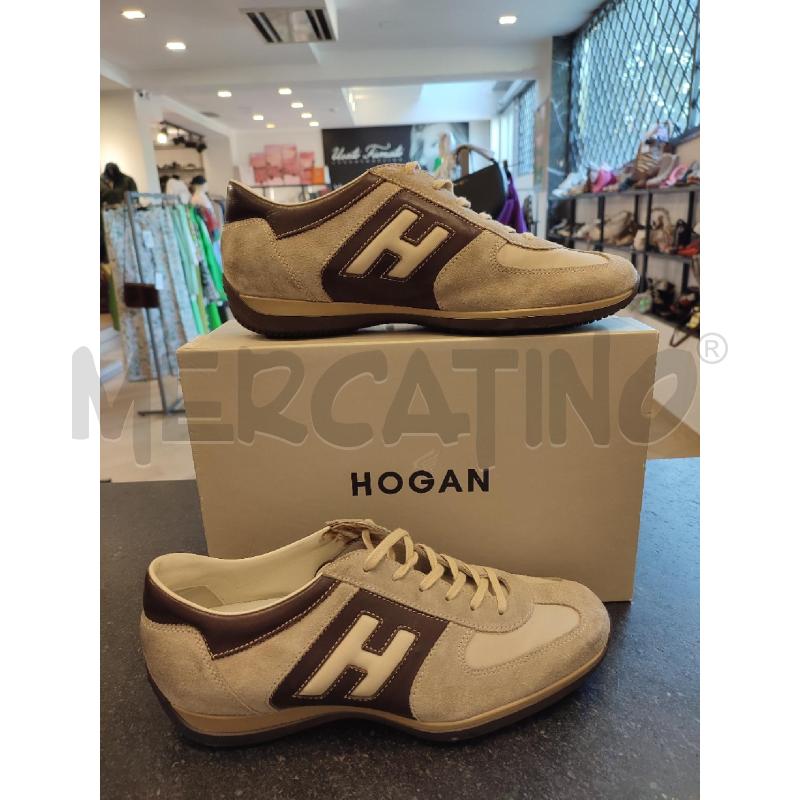 SCARPE UOMO BEIGE HOGAN BASSE BORDI MARRONI | Mercatino dell'Usato Roma montemario 1