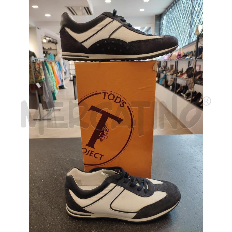 SCARPE UOMO BLU BIANCO TODS | Mercatino dell'Usato Roma montemario 1